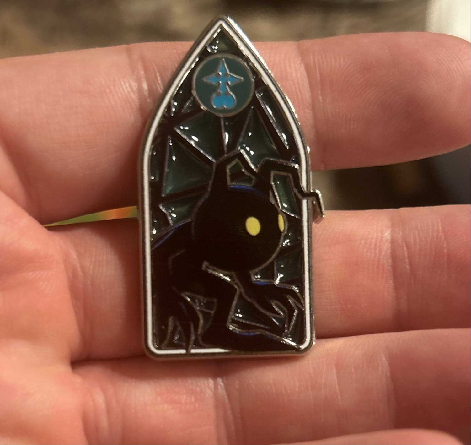 Disney Kingdom Hearts Stained Glass Blind Box Enamel Pin - Shadow front