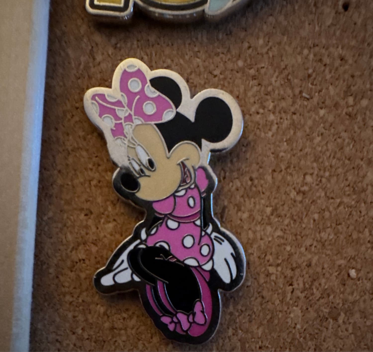 Minnie Mouse Sitting - Pink Polka Dot Dress - European Market 1994 front