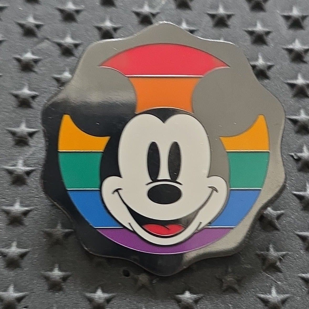 Mickey Mouse Icon Pin - Jeweled Rainbow front