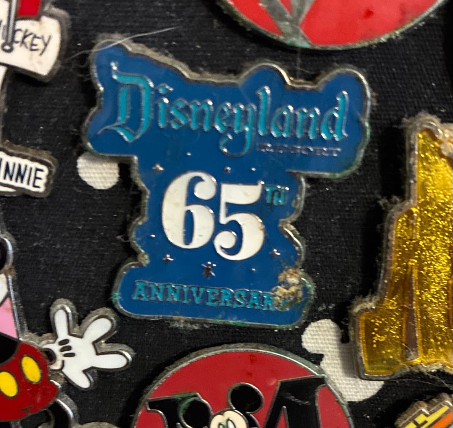 Disneyland 65th Anniversary Logo Pin front