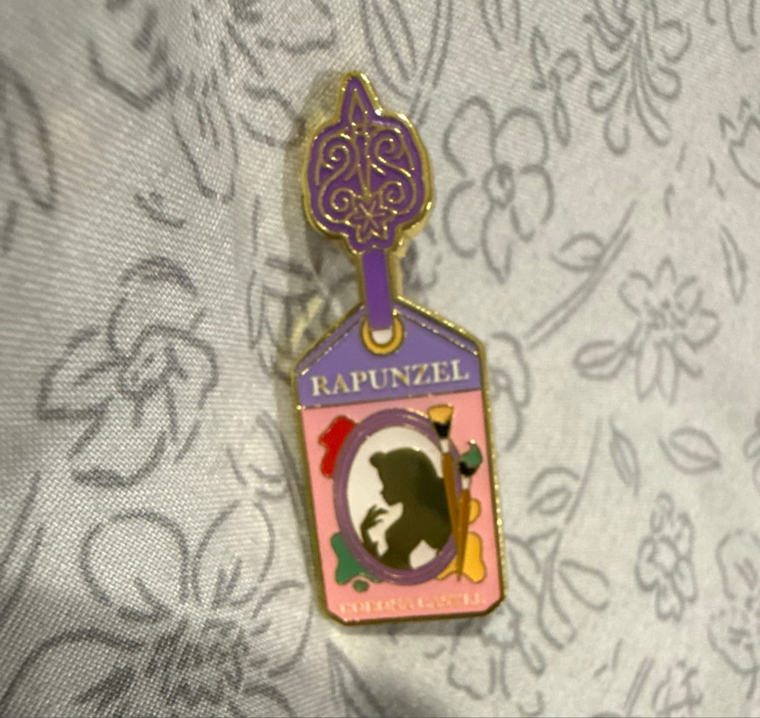 Loungefly Disney Princess Luggage Tag Pin Rapunzel Tangled front