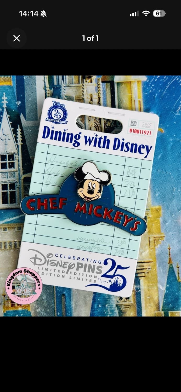 Dining With Disney Chef Mickey’s Pin front