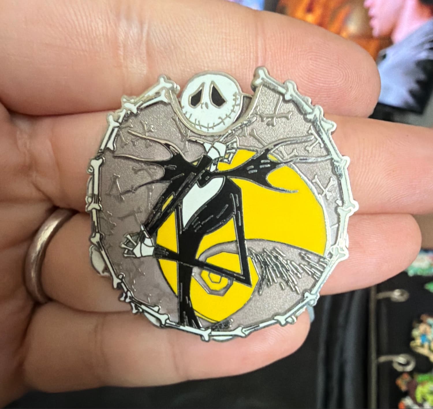 Jack Skellington Bone Frame Nightmare Before Christmas Pin front