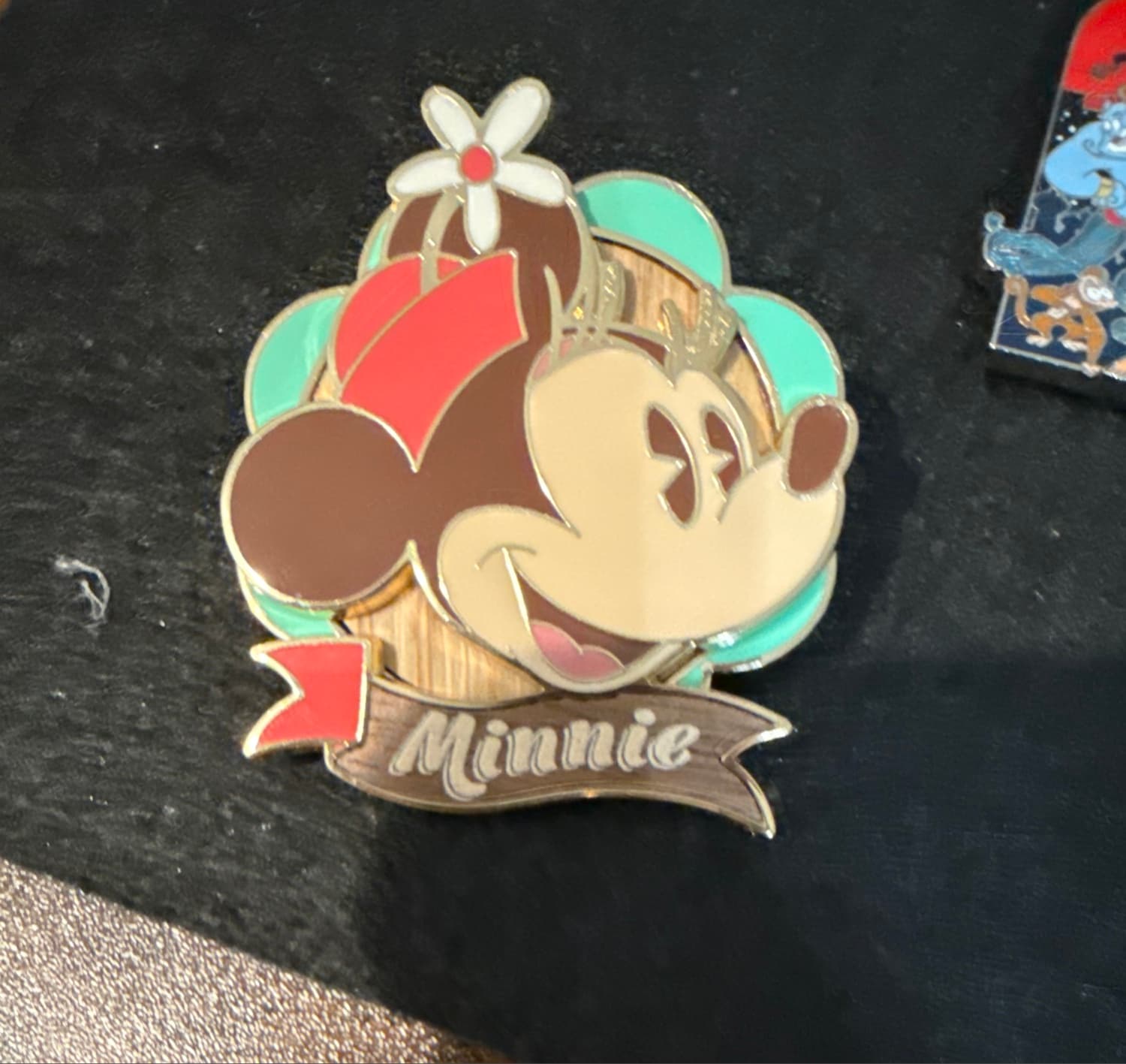 Minnie Mouse Wood Inlay Pin front