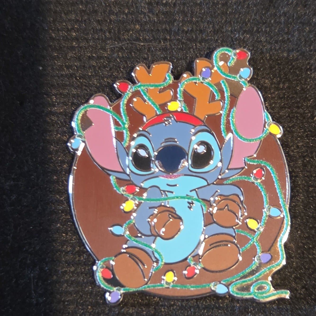 Stitch as Reindeer Tangled in Christmas Lights front