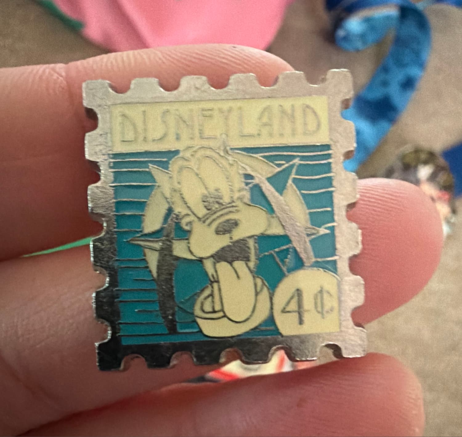 Goofy Disneyland 4 Cent Postage Stamp Pin front