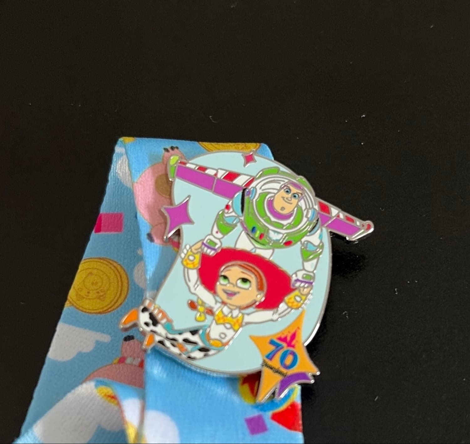 Disneyland 70th Anniversary Mystery Pin Set - Buzz Lightyear with Jessie front