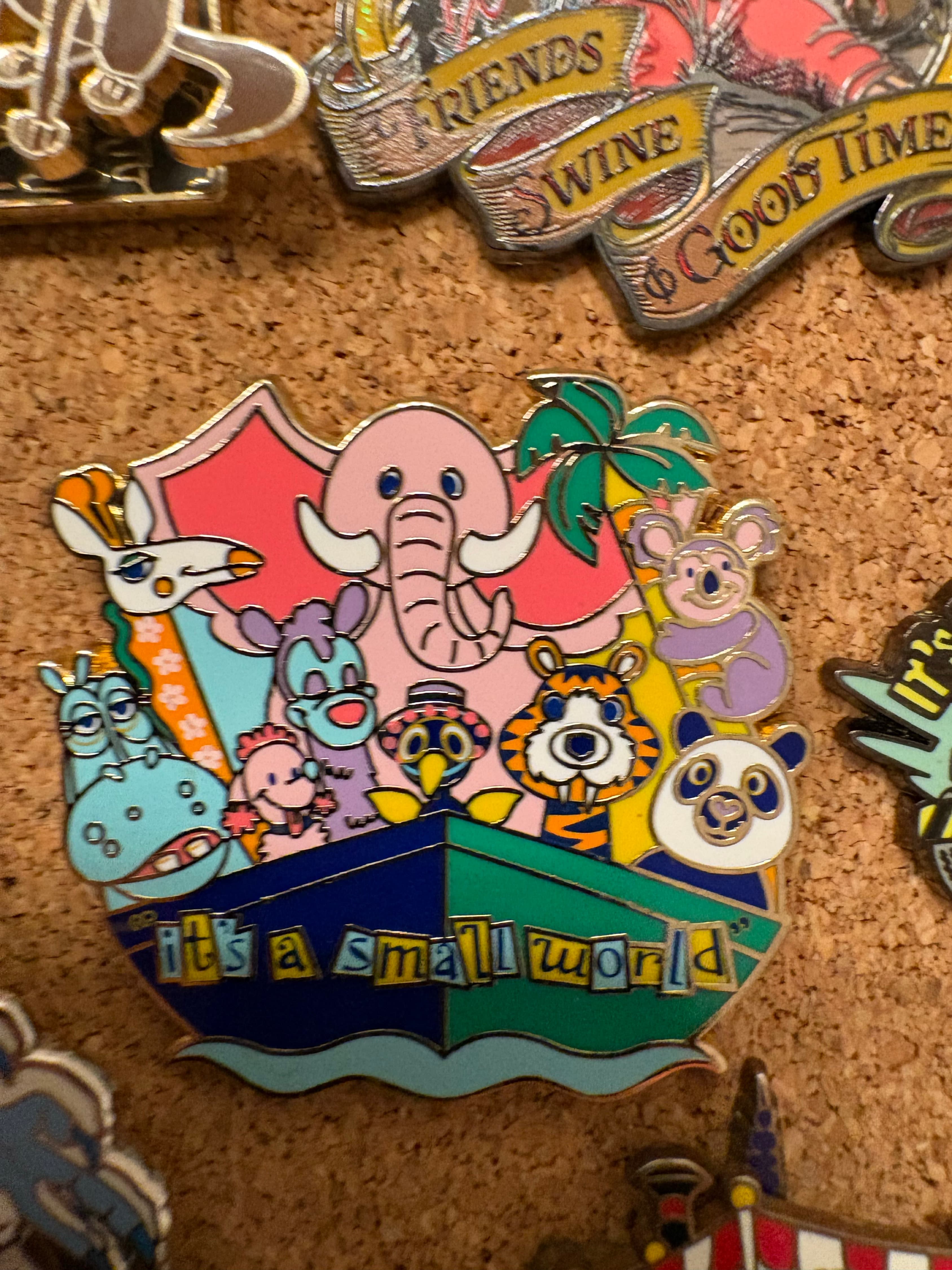 It's a Small World Animals on Attraction Boat Pin front