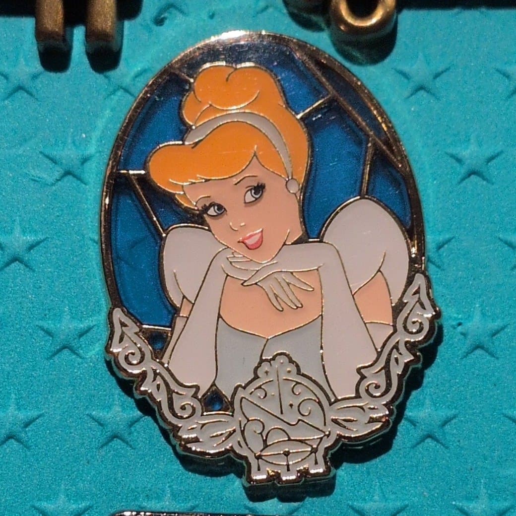 Cinderella Stained Portrait Pin front