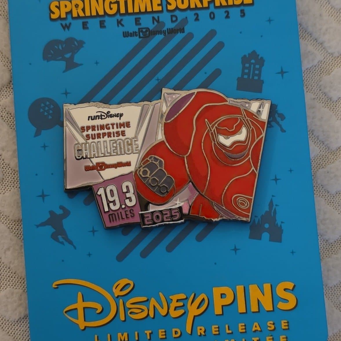 Baymax 19.3 Miles Challenge Slider Pin front