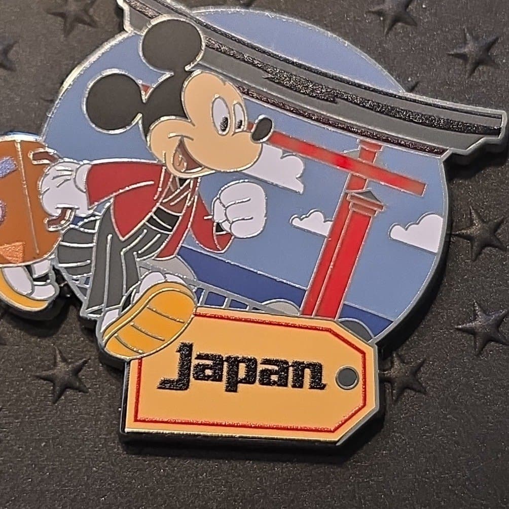 Mickey Mouse Traveling EPCOT Japan with Torii Gate Trading Pin front