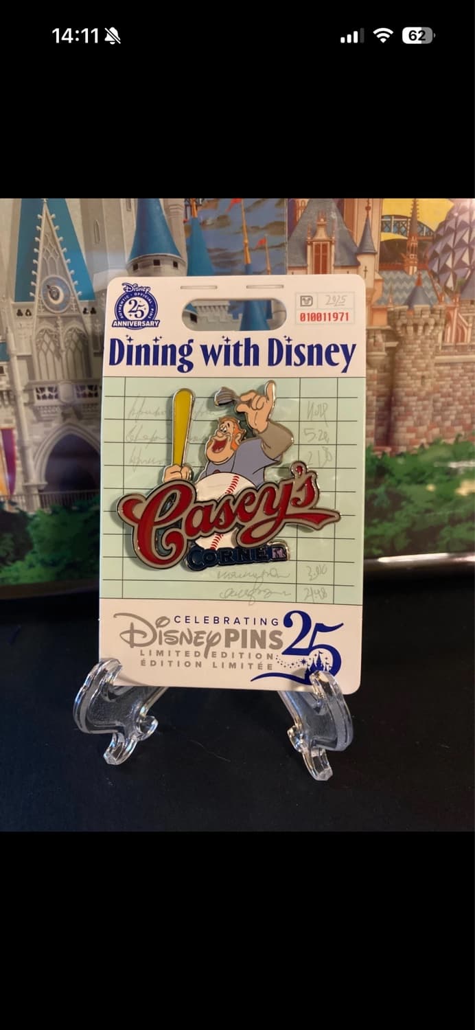 2025 Disney Parks Casey’s Corner Magic Kingdom WDW LE Dining with Disney Pin front