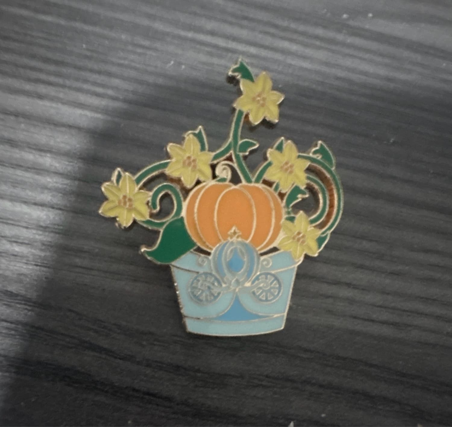 Loungefly Princess Potted Plant Series Cinderella Pumpkin Blue Pot Pin front