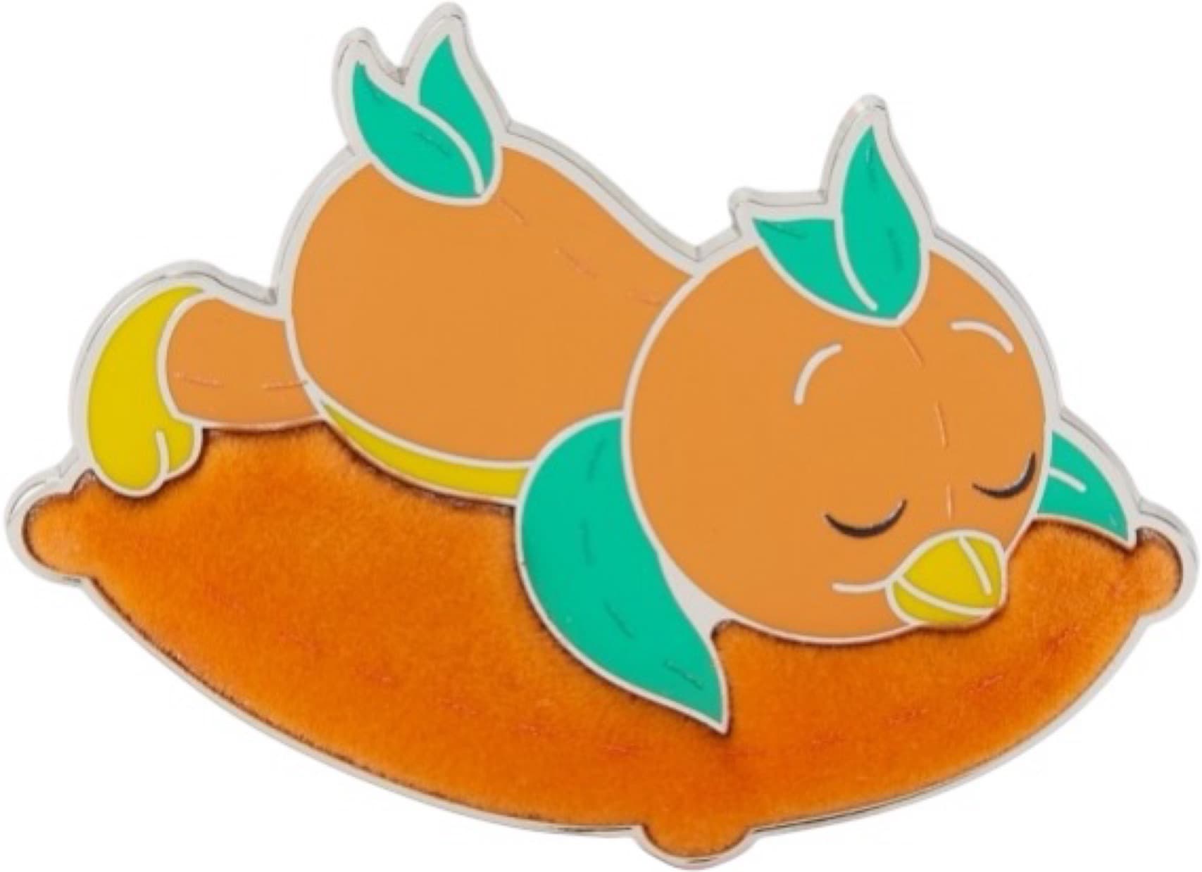 Orange Bird Sleeping on Flocked Pillow front