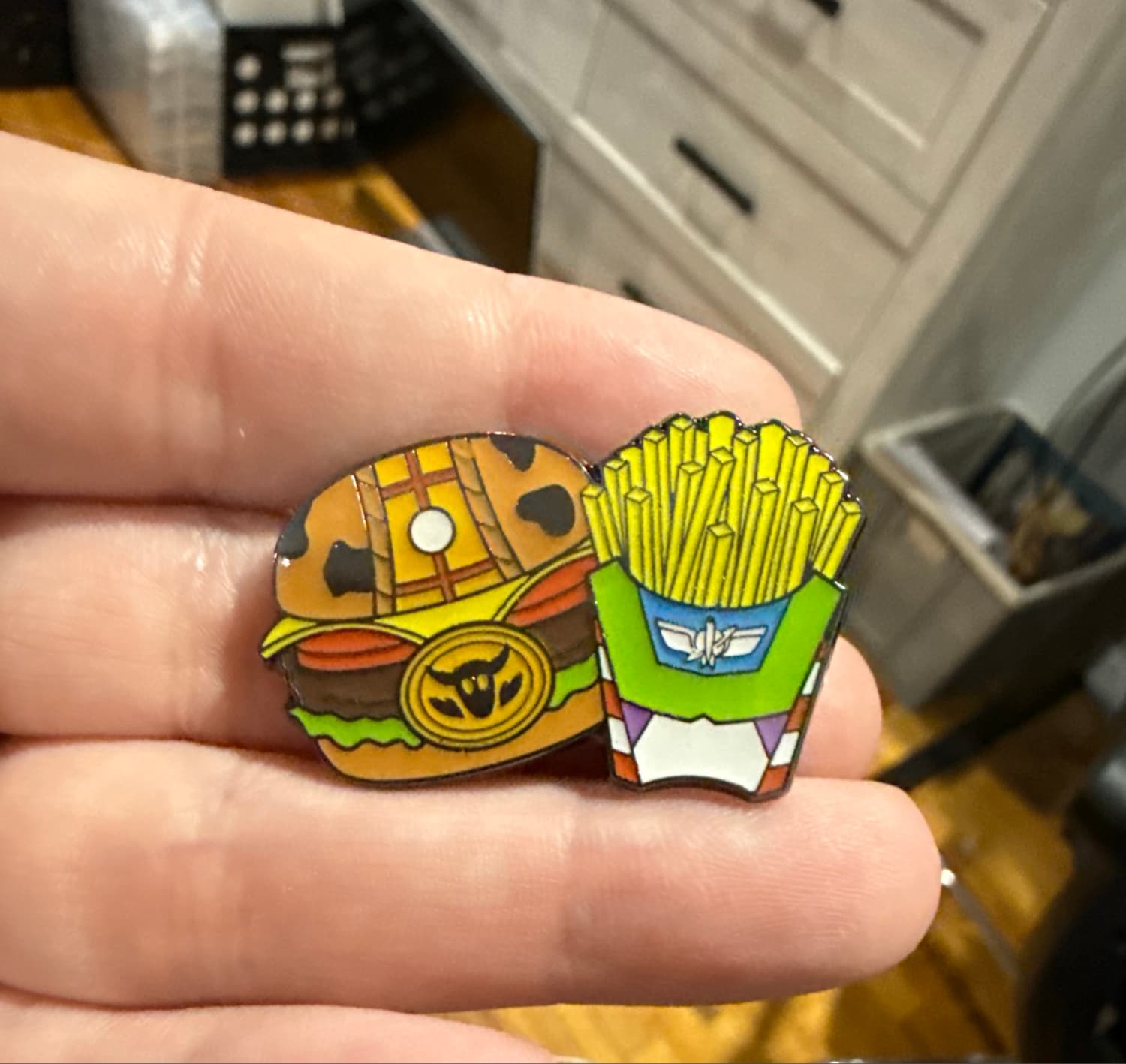 Loungefly Disney Pixar Fast Food Blind Box Enamel Pin - Toy Story (Woody Burger & Buzz Lightyear Fries) front