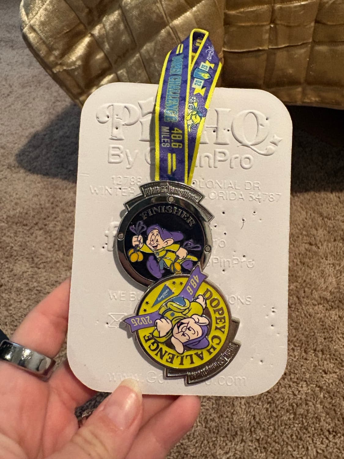 RunDisney Walt Disney World Marathon Dopey Challenge 48.6 Miles Medal Pin 2024 front