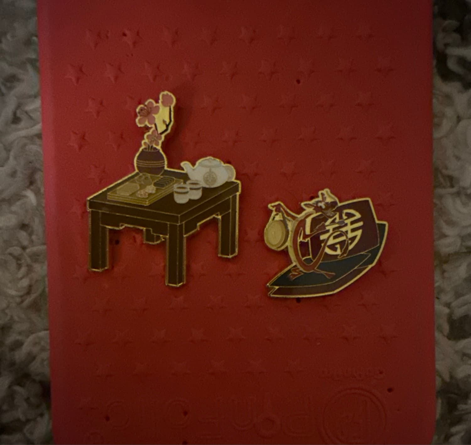 Mushu Lunar New Year 2024 Pin Set front