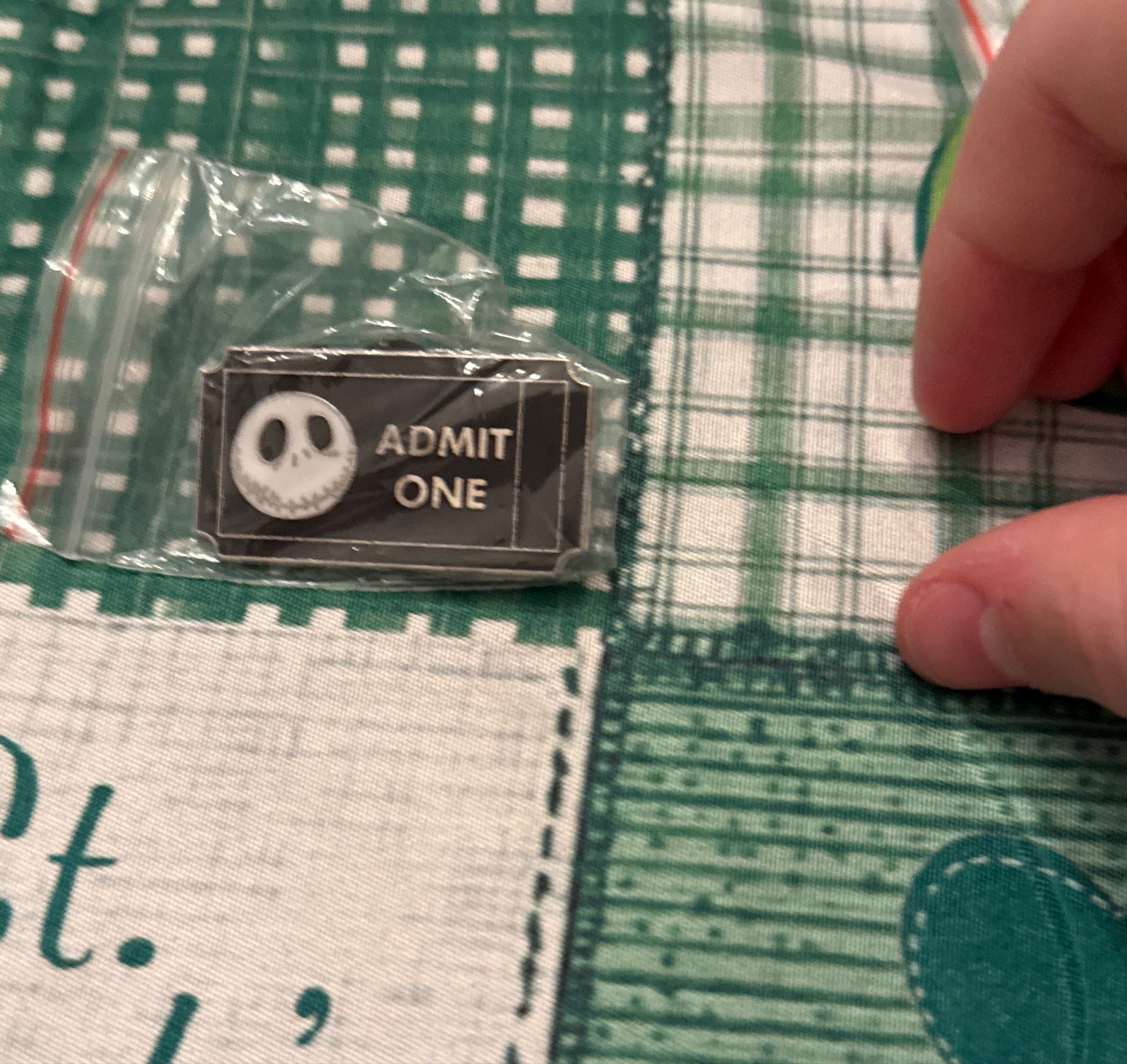 Jack Skellington Admit One Ticket 1971 Pin front