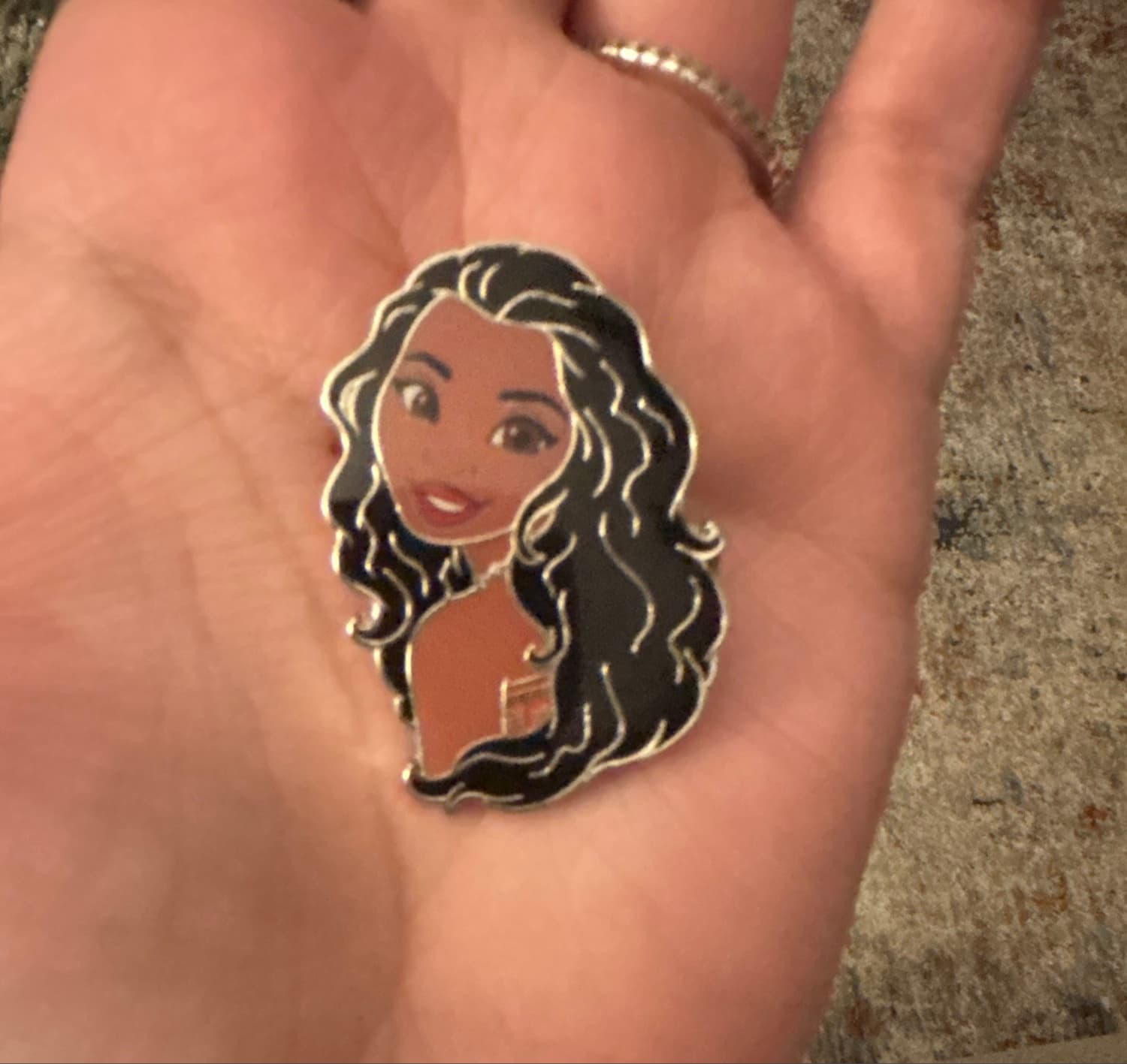 Moana Princess Portrait Silver Frame OE Pin front