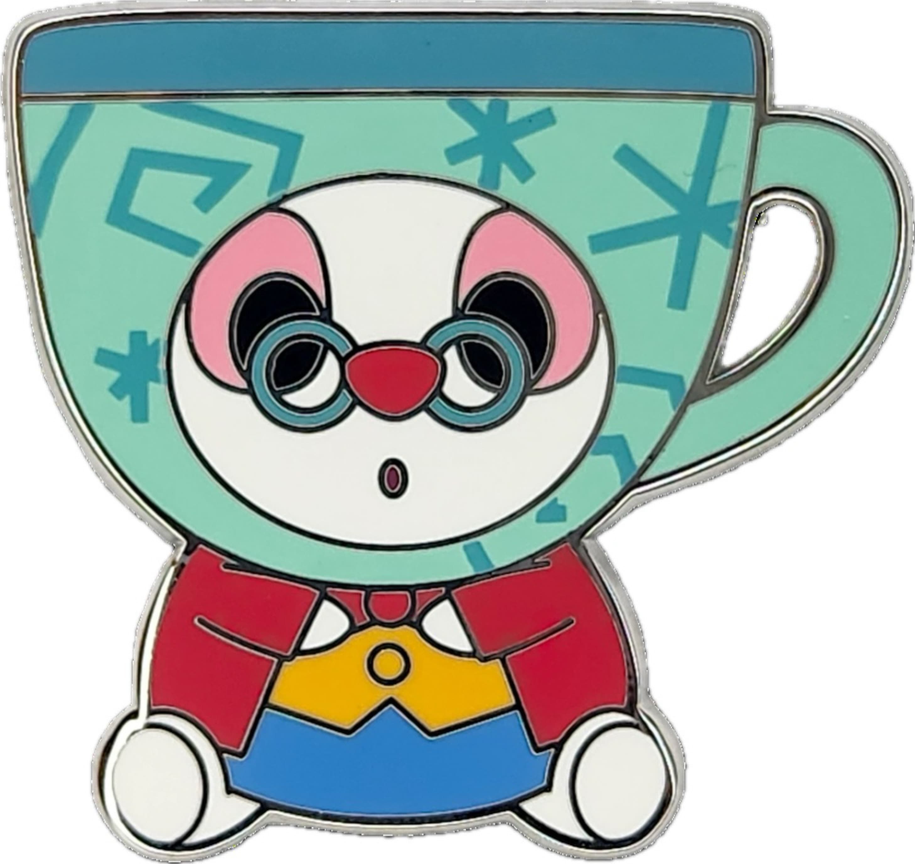 White Rabbit with Teal Cup Hat front