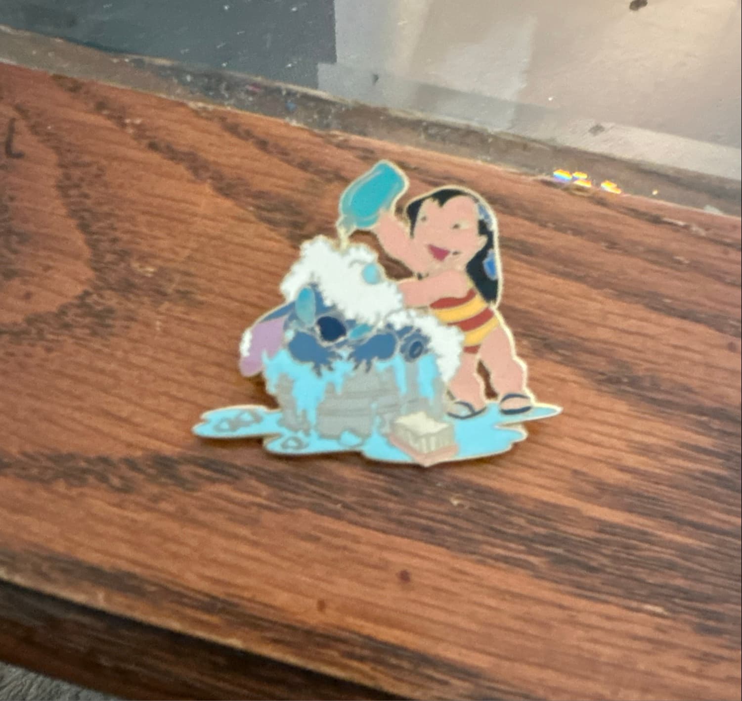 Bath time tales - Lilo giving Stitch a bath front