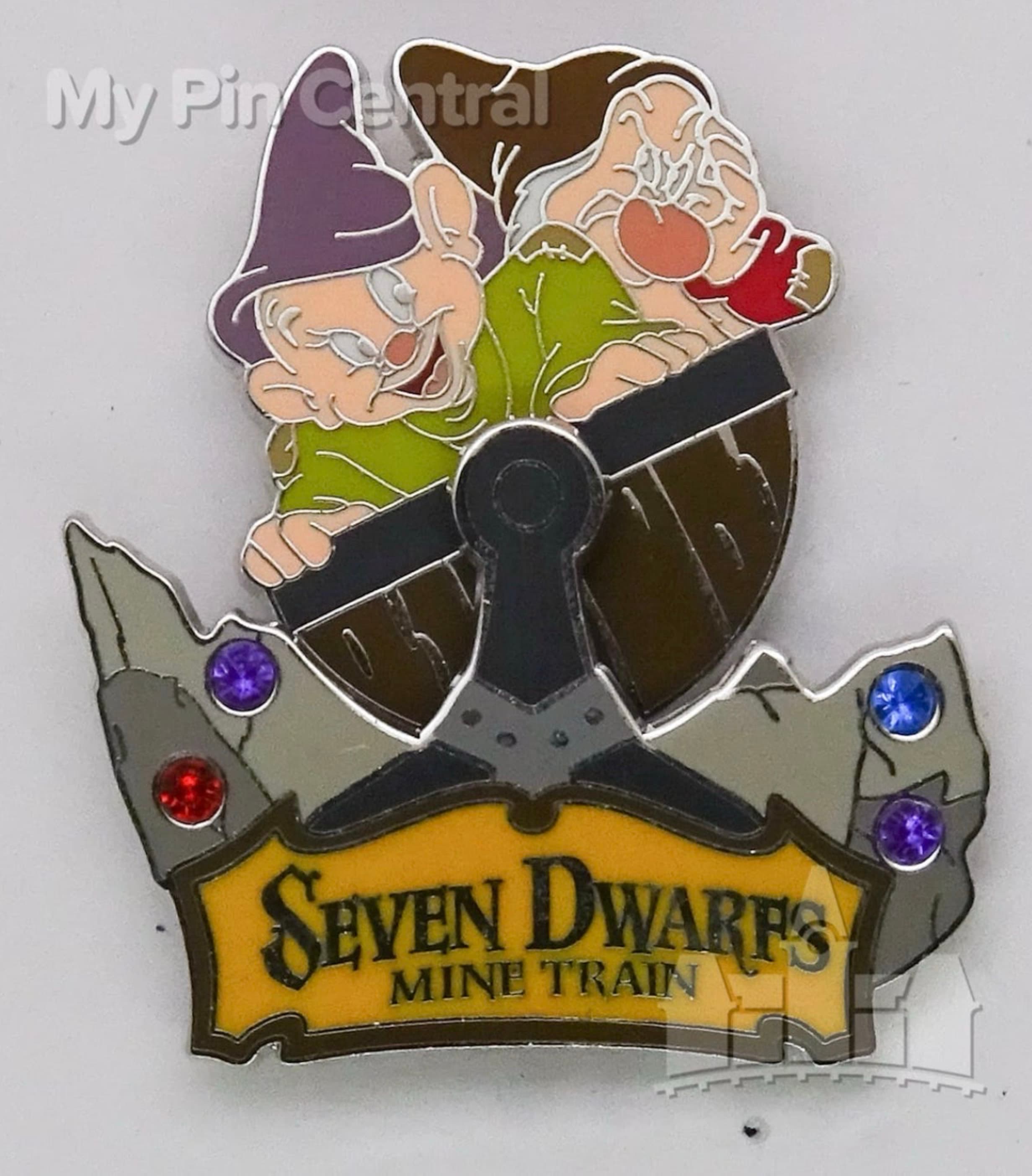 Seven Dwarfs Mine Train Dopey & Grumpy Pin front