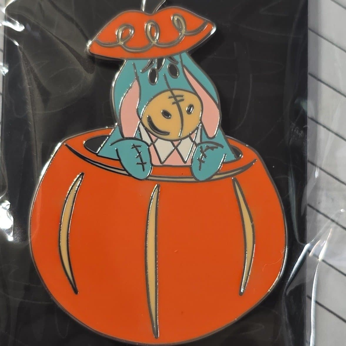 Eeyore Halloween Pumpkin Pin front