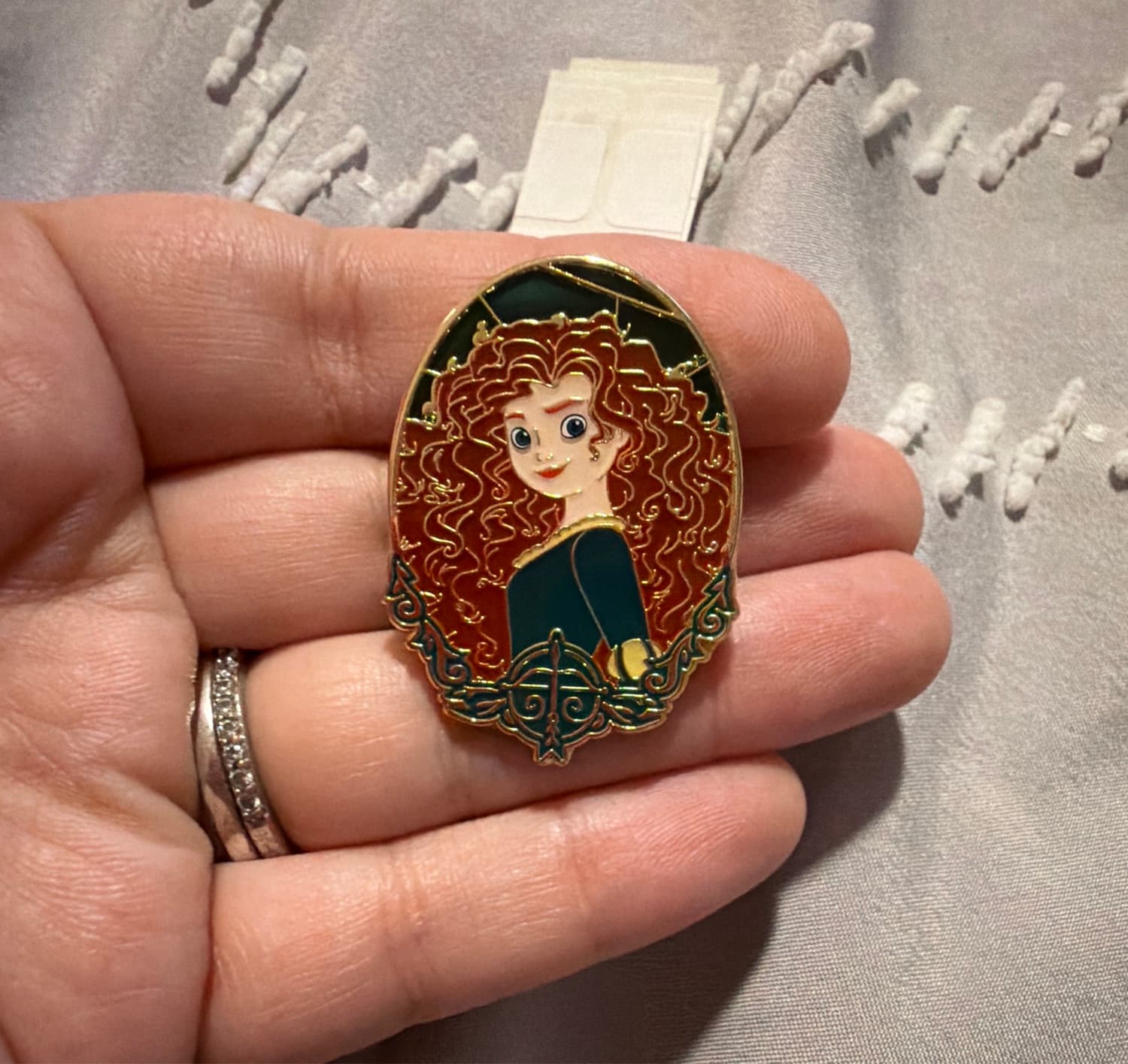 Merida Brave Loungefly Disney Princess Stained Glass Portrait Pin front