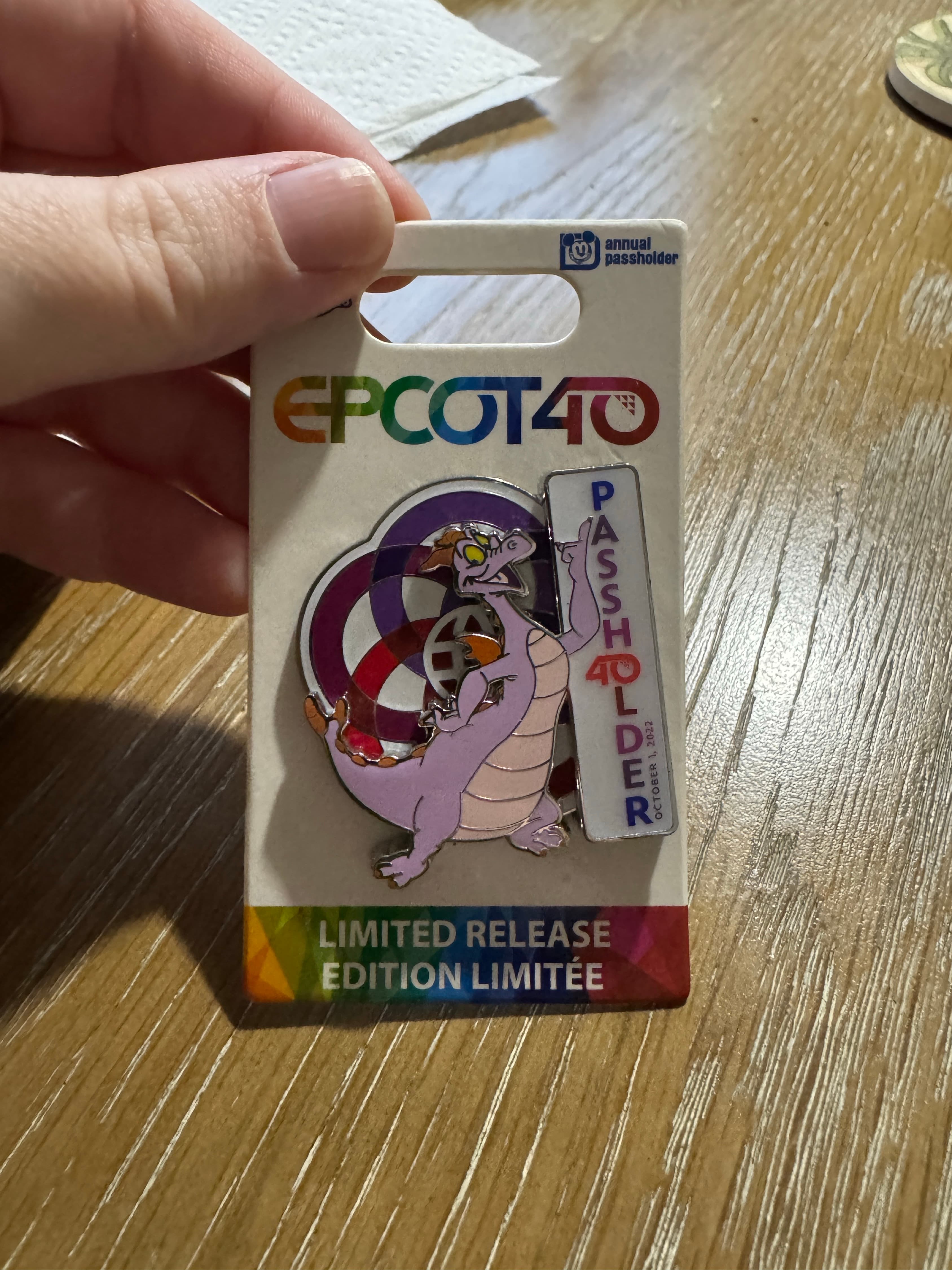 Epcot 40Th Anniversary Passholder Figment Pin front