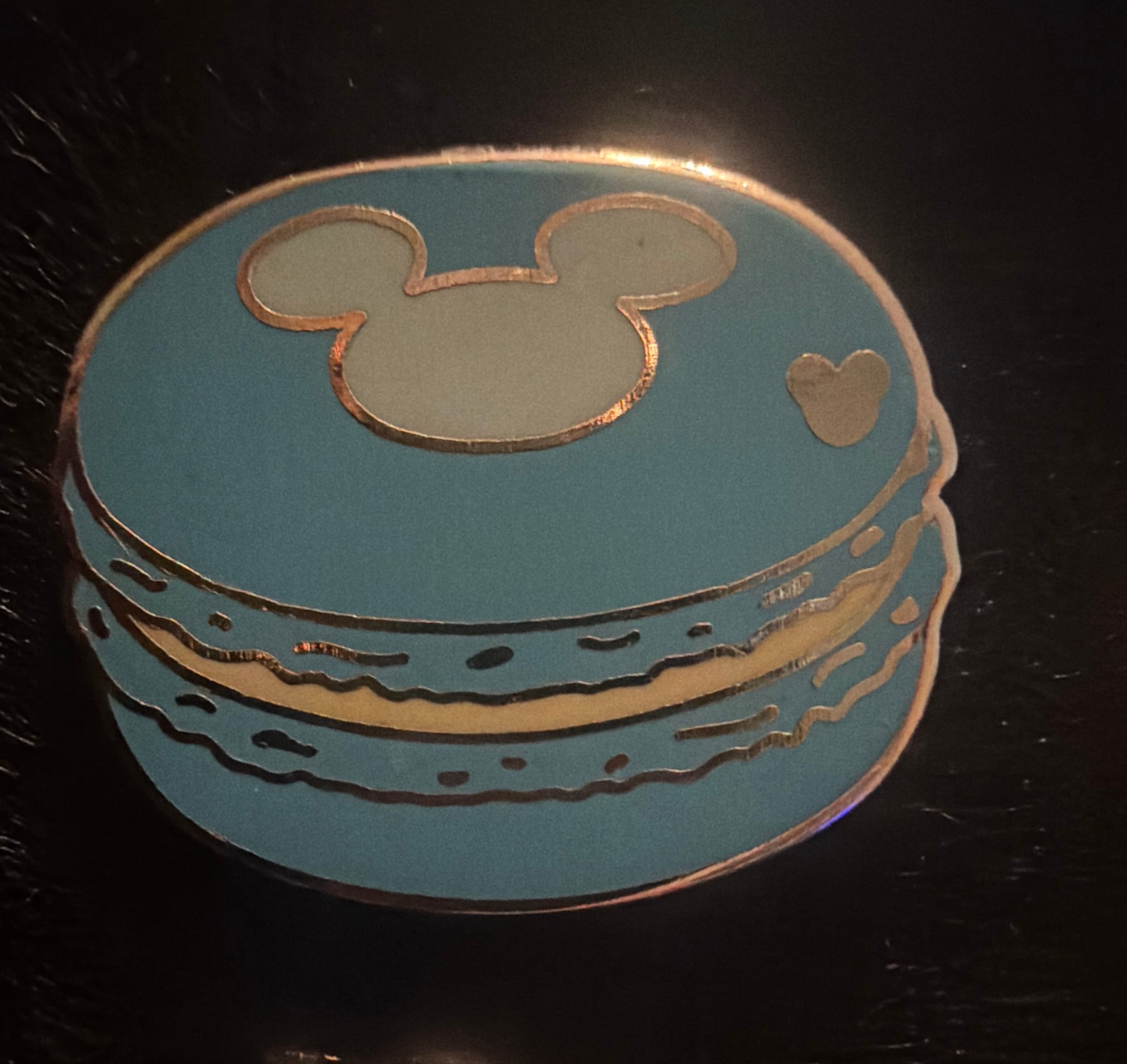 Blue Macaron Hidden Mickey Icon Pin front