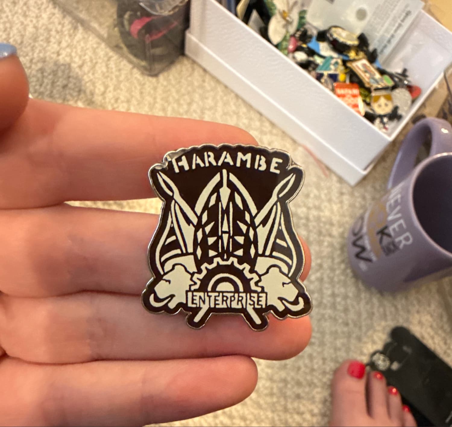 Kilimanjaro Safaris Baseball Cap 4-Pin Set — Harambe Enterprise (Brown) ONLY front