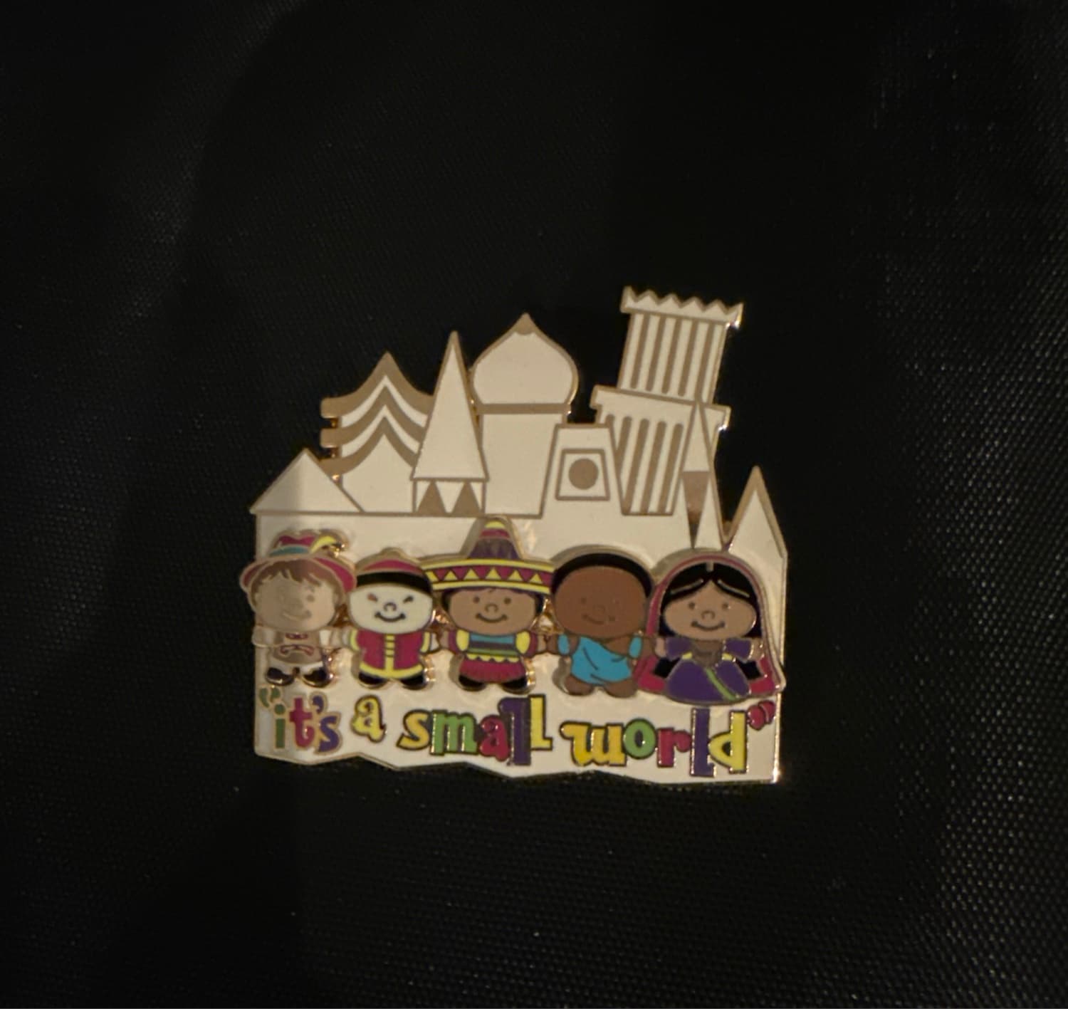 It's a Small World - Children White Castle Pin front