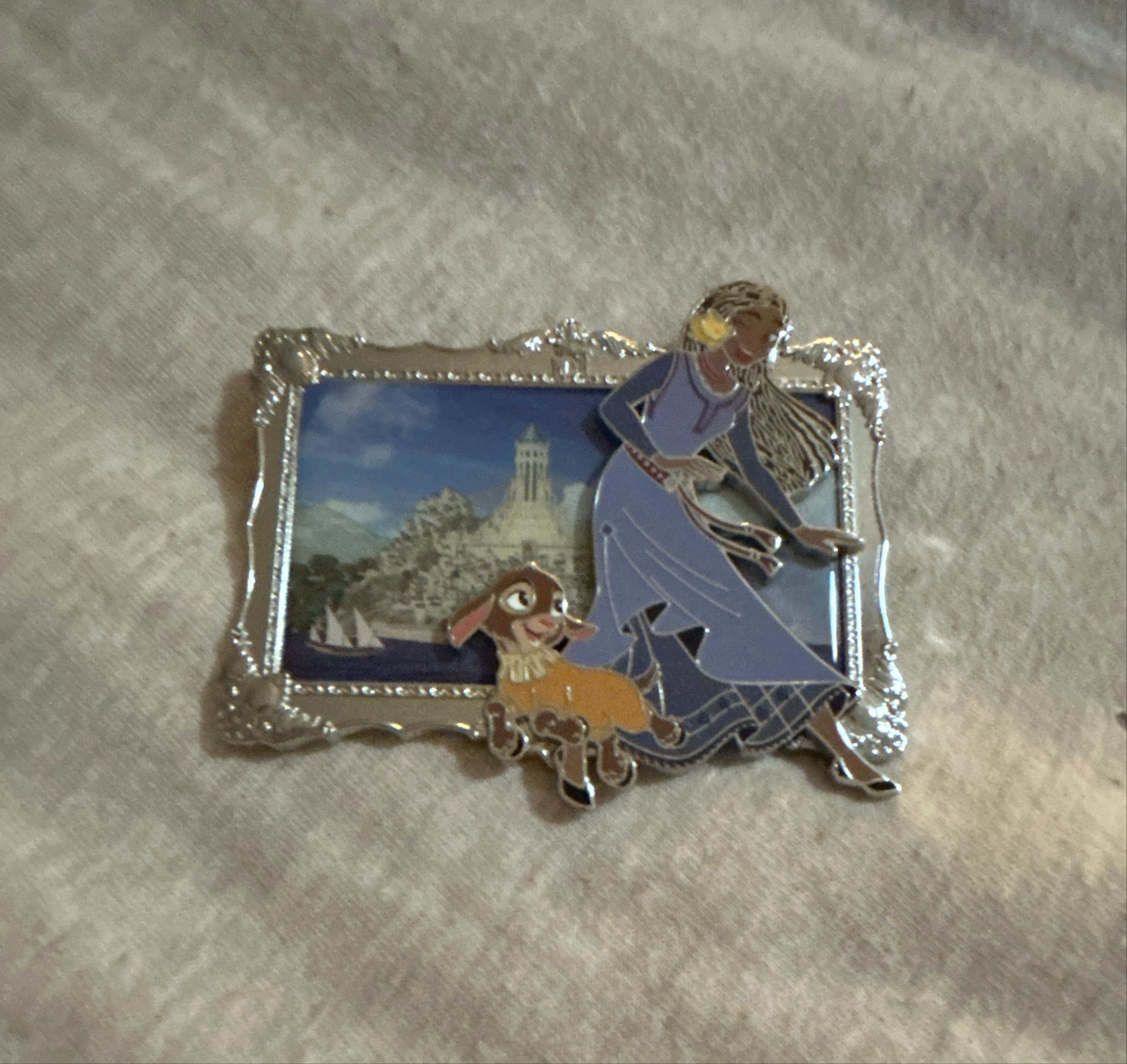 Asha and Valentina Framed Scenic Pin front