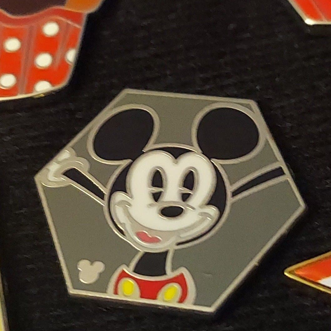 Mickey Mouse Hexagon Shapes Hidden Mickey Pin front