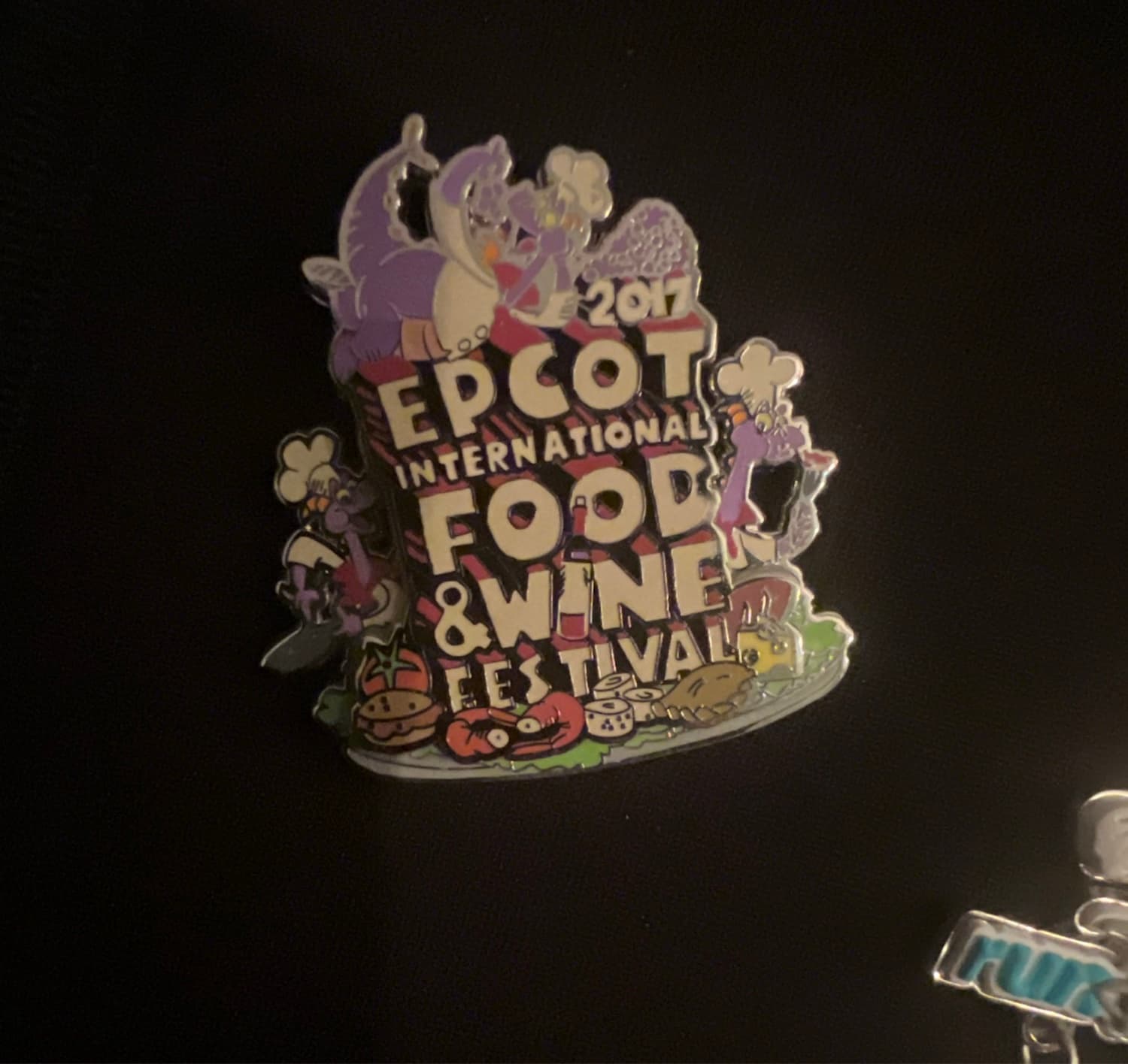 2017 Epcot International Food & Wine Festival Chef Figment Pin front