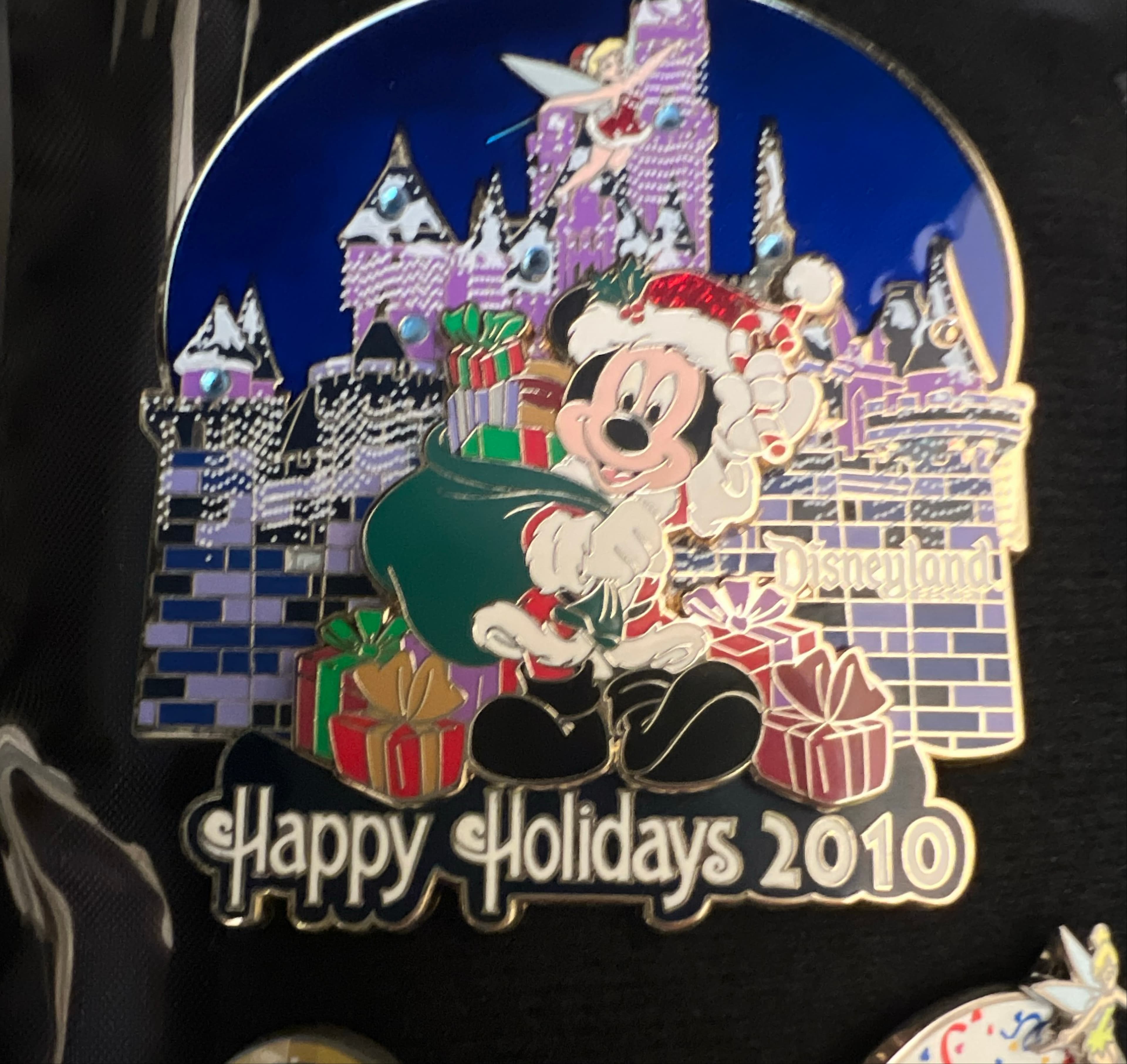 DLR - Happy Holidays 2010 Jumbo Mickey & Tinkerbell Annual Passholder Exclusive front