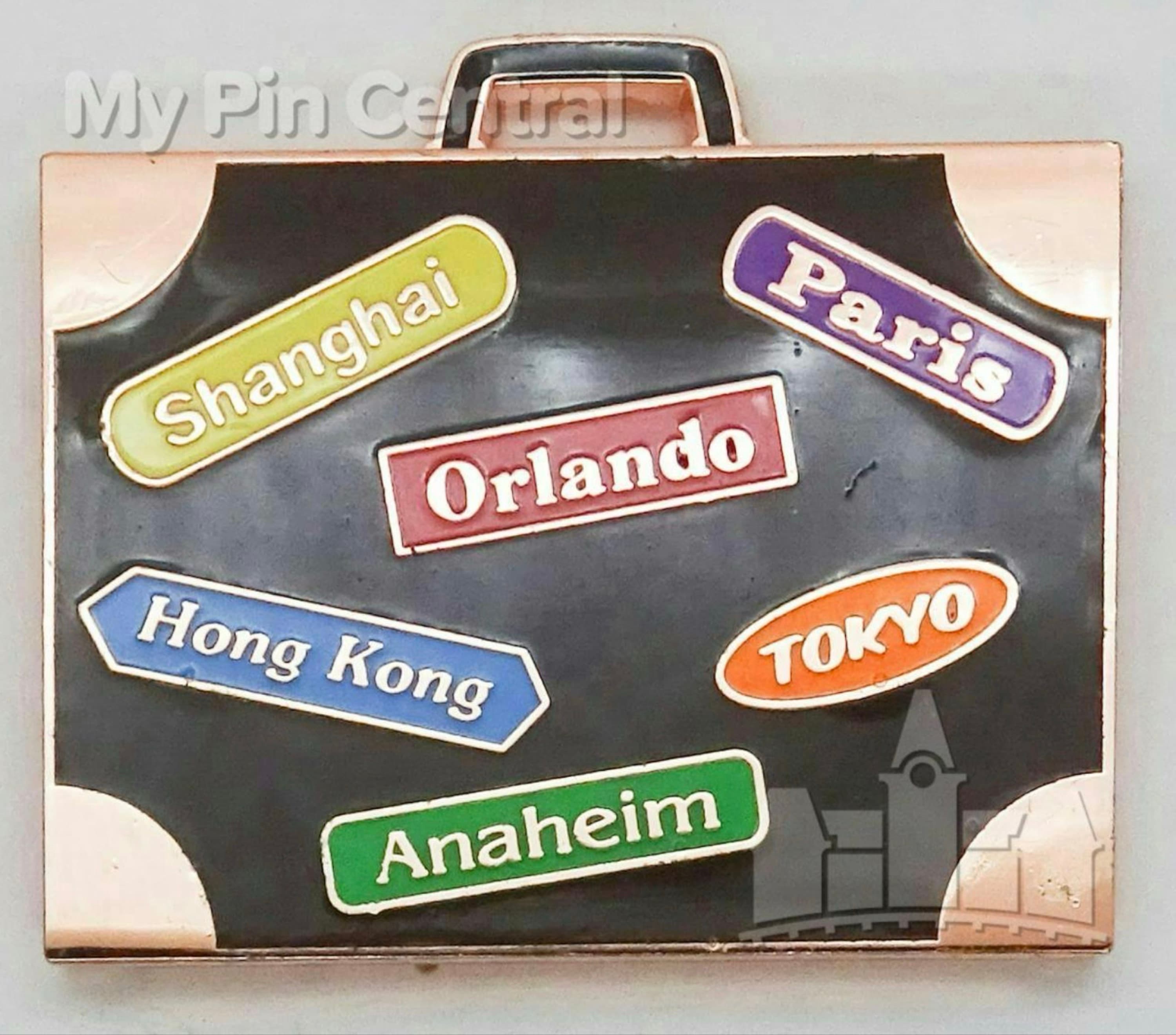 Mickey Mouse Hinged Luggage Pin - Disney Parks Around the World front