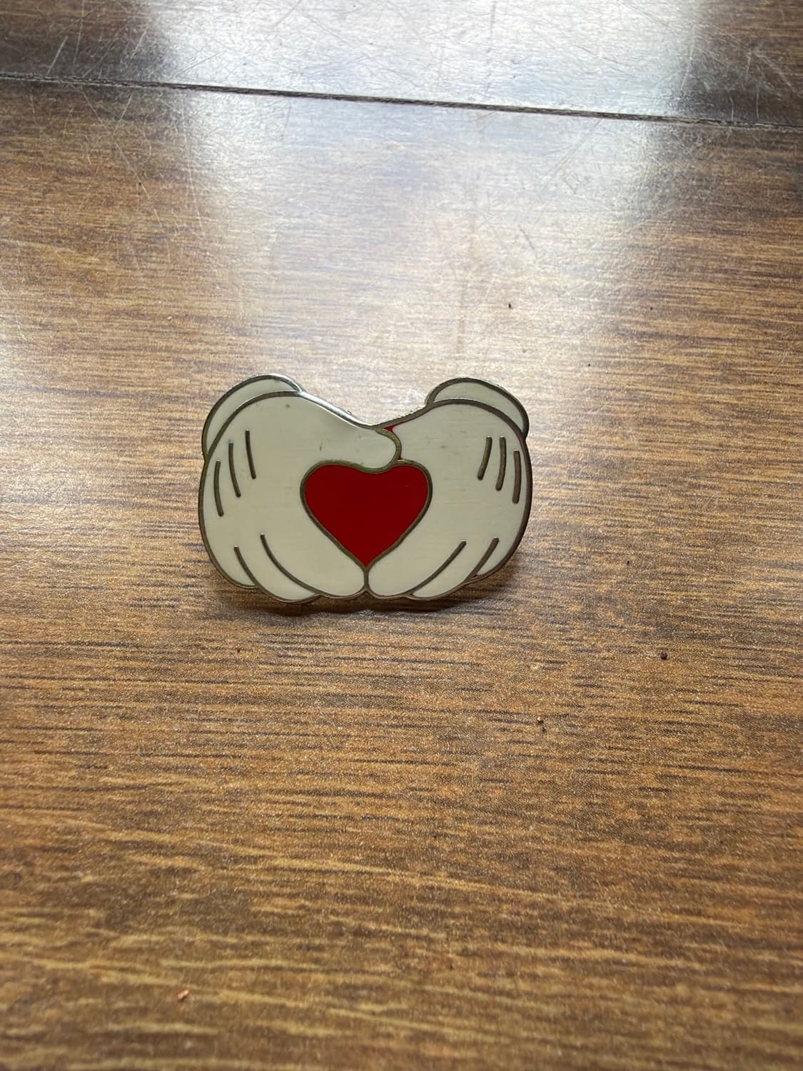 Mickey Mouse Heart Hands Pin front