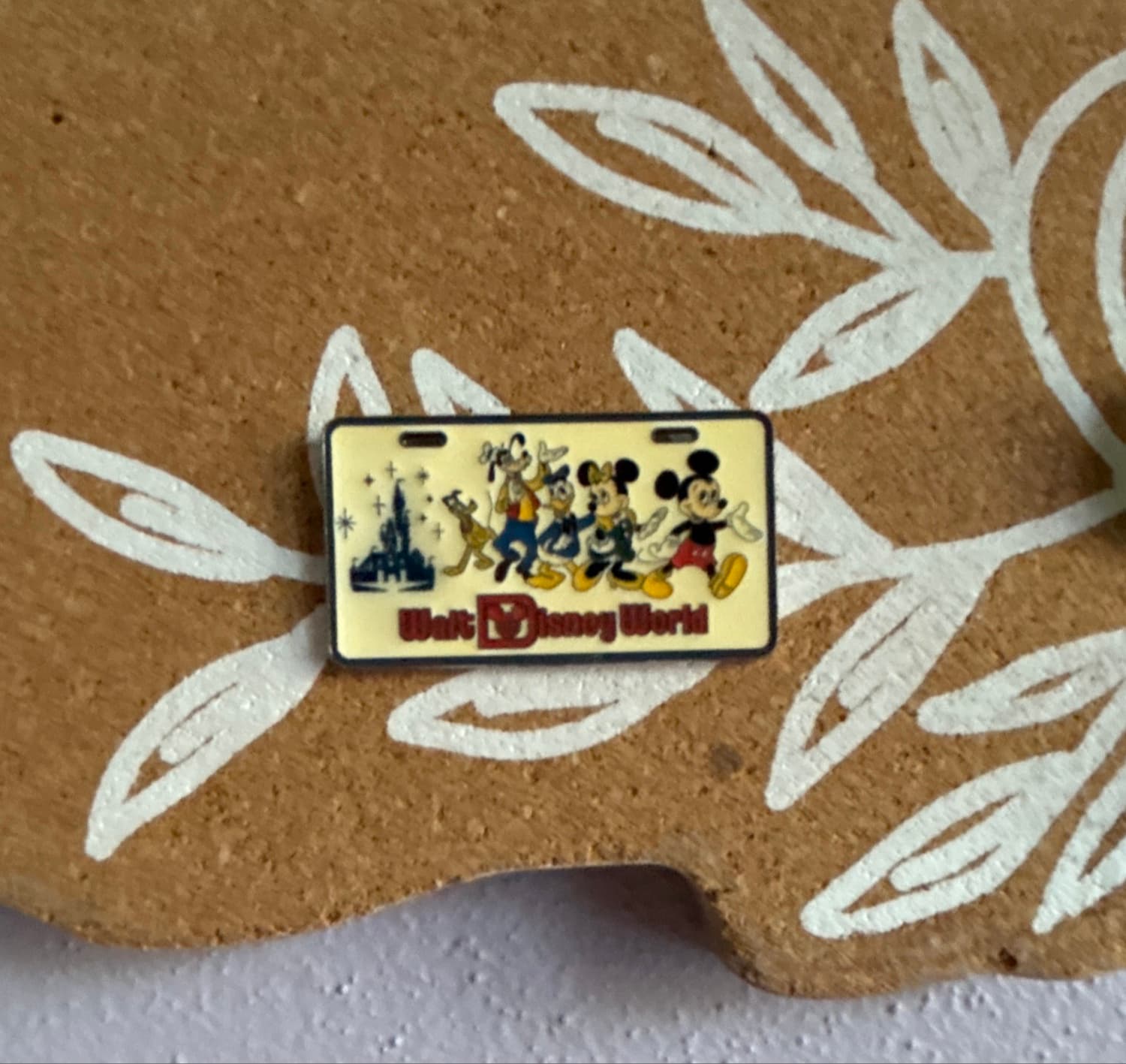Walt Disney World Mickey and Friends 50th Anniversary License Plate Pin front