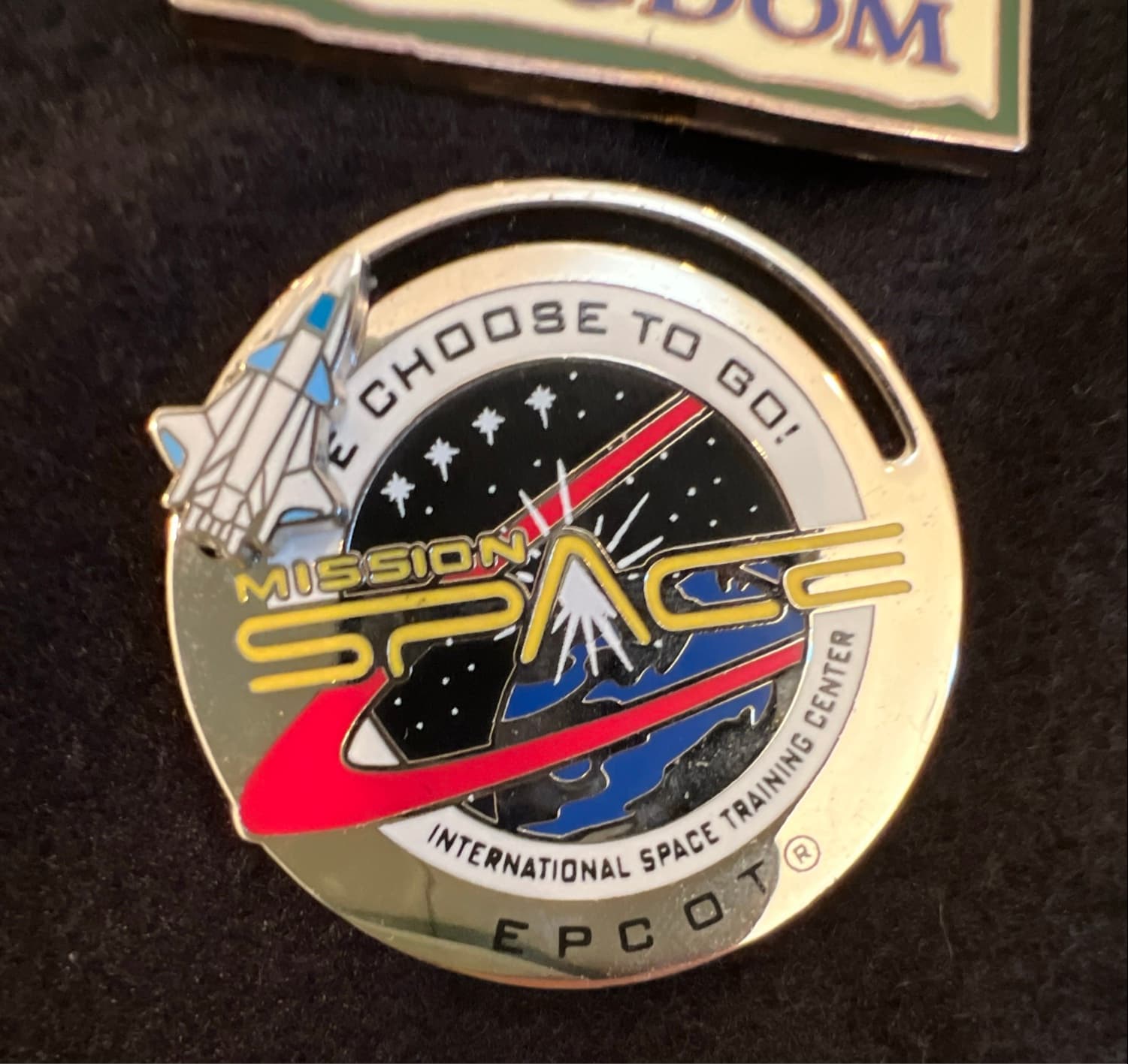 Mission Space: International Space Training Center - We Choose to Go! Slider Pin front