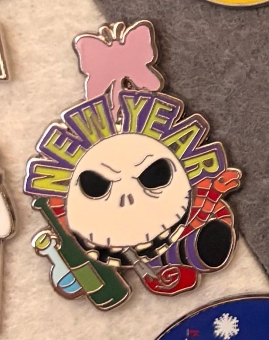 New Year's Jack Skellington Pin front