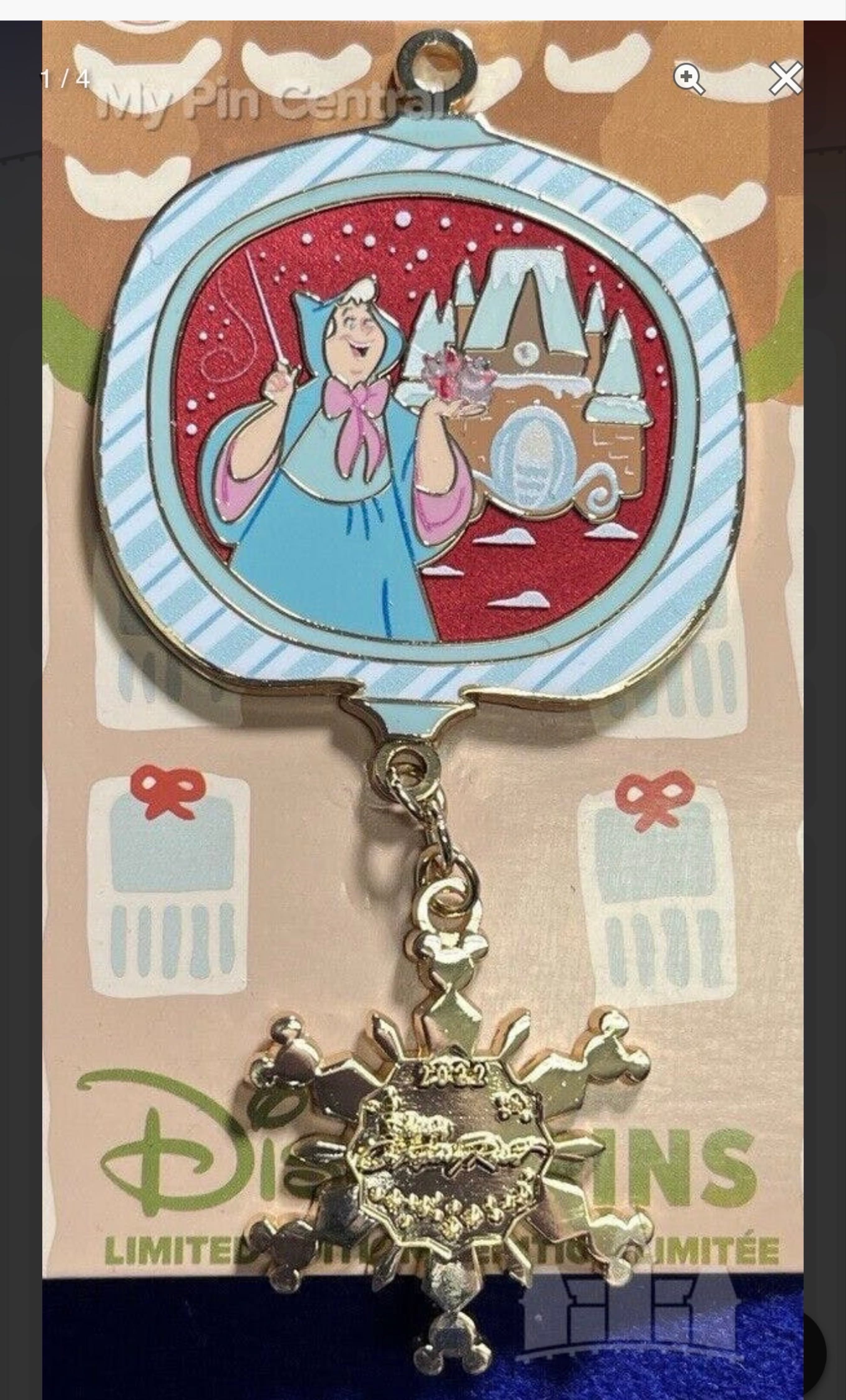 Fairy Godmother Happy Holidays 2022 Gingerbread Collection Contemporary Resort Pin front