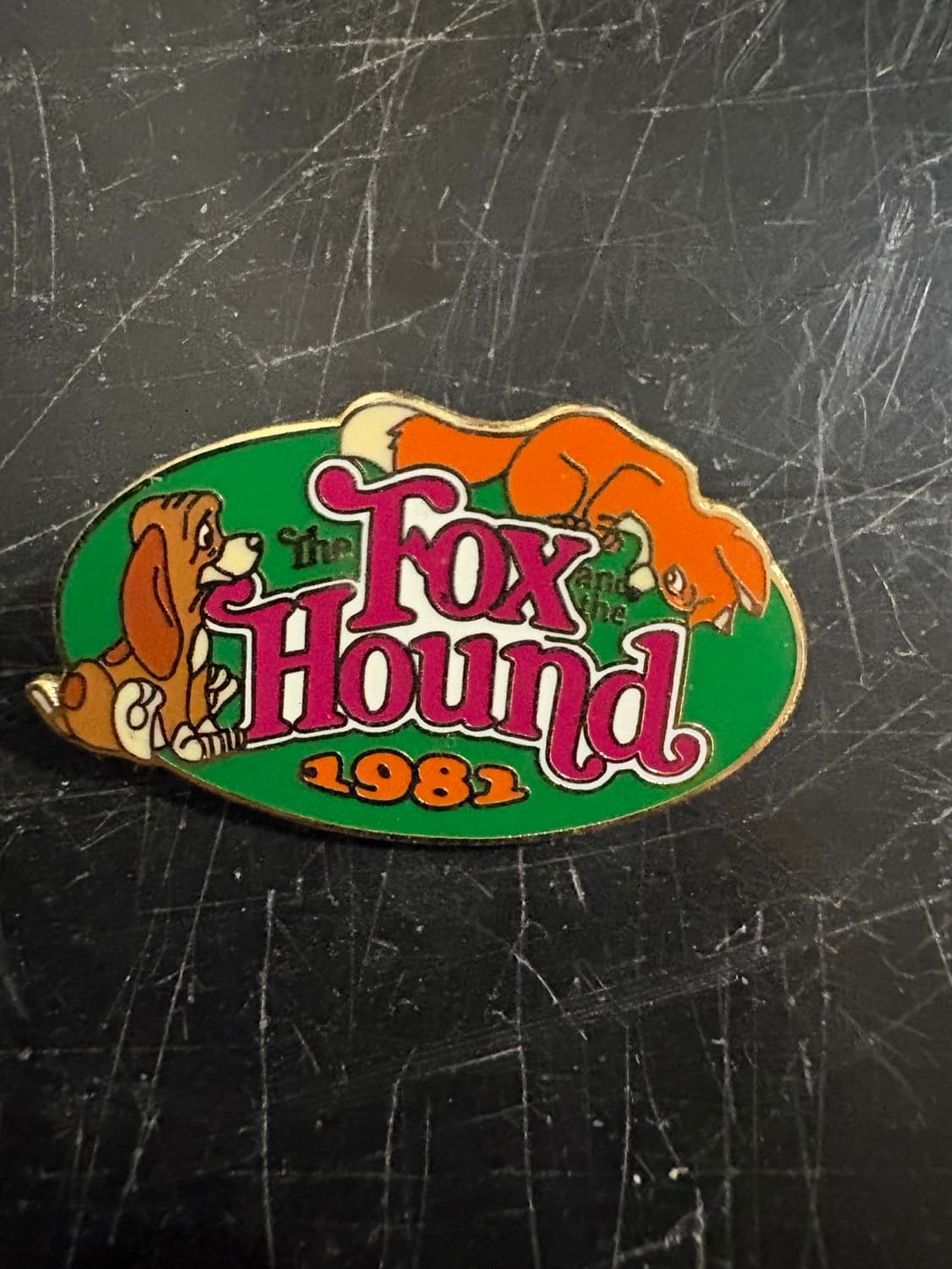 The Fox and the Hound 1981 Movie Title Pin front