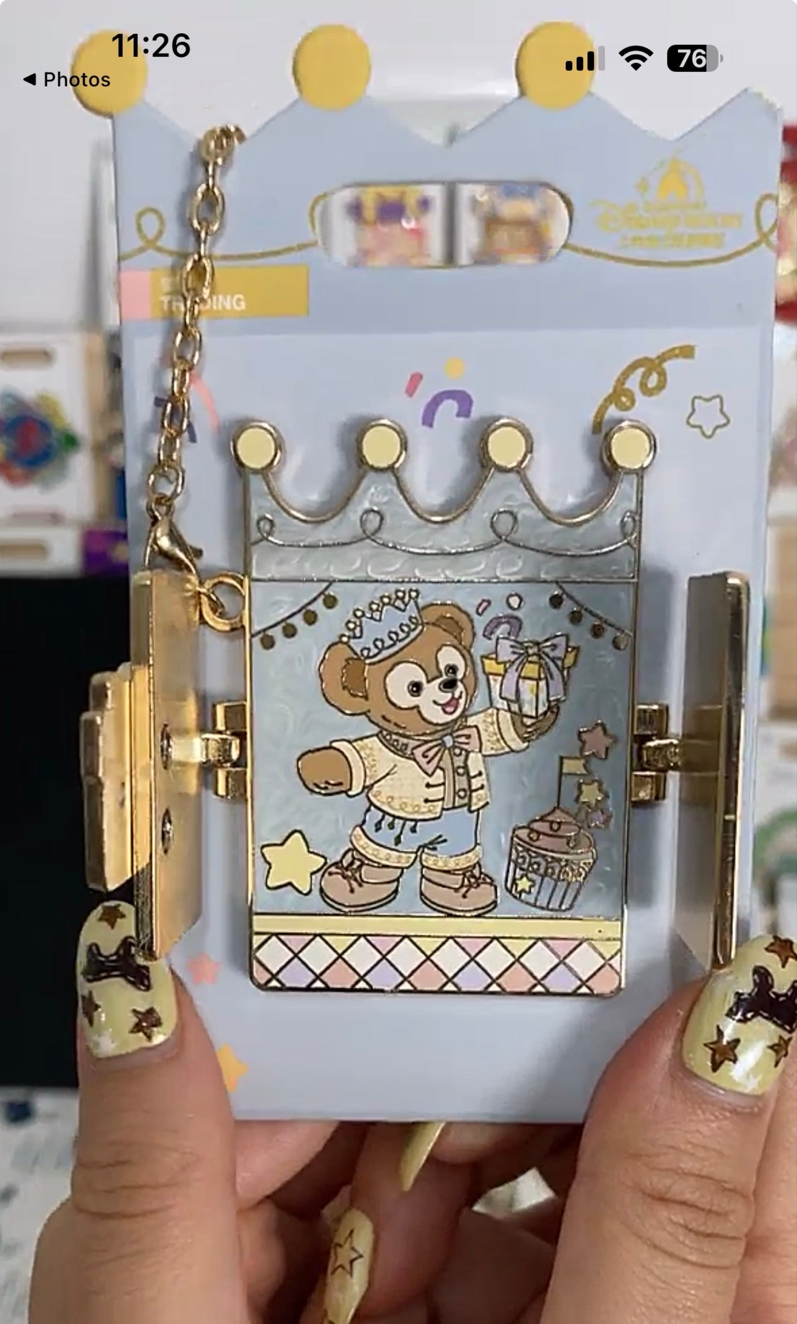 Duffy Bear Birthday Celebration Crown Locket Pin front