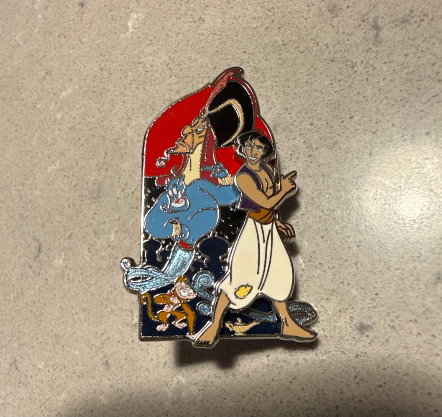 Aladdin, Abu, Genie and Jafar front