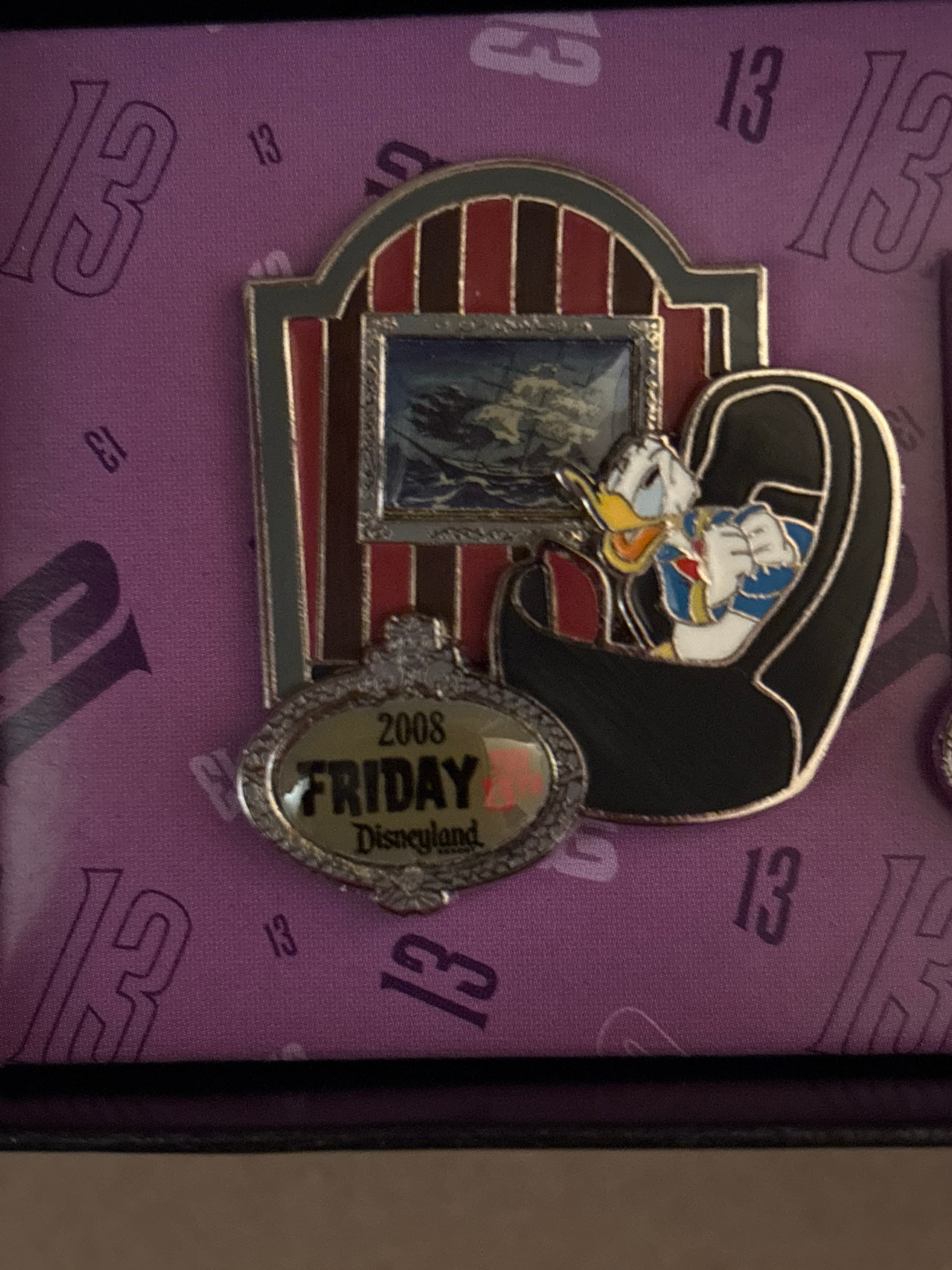 Donald Duck - Haunted Mansion Friday the 13th Doom Buggy Pin Set front