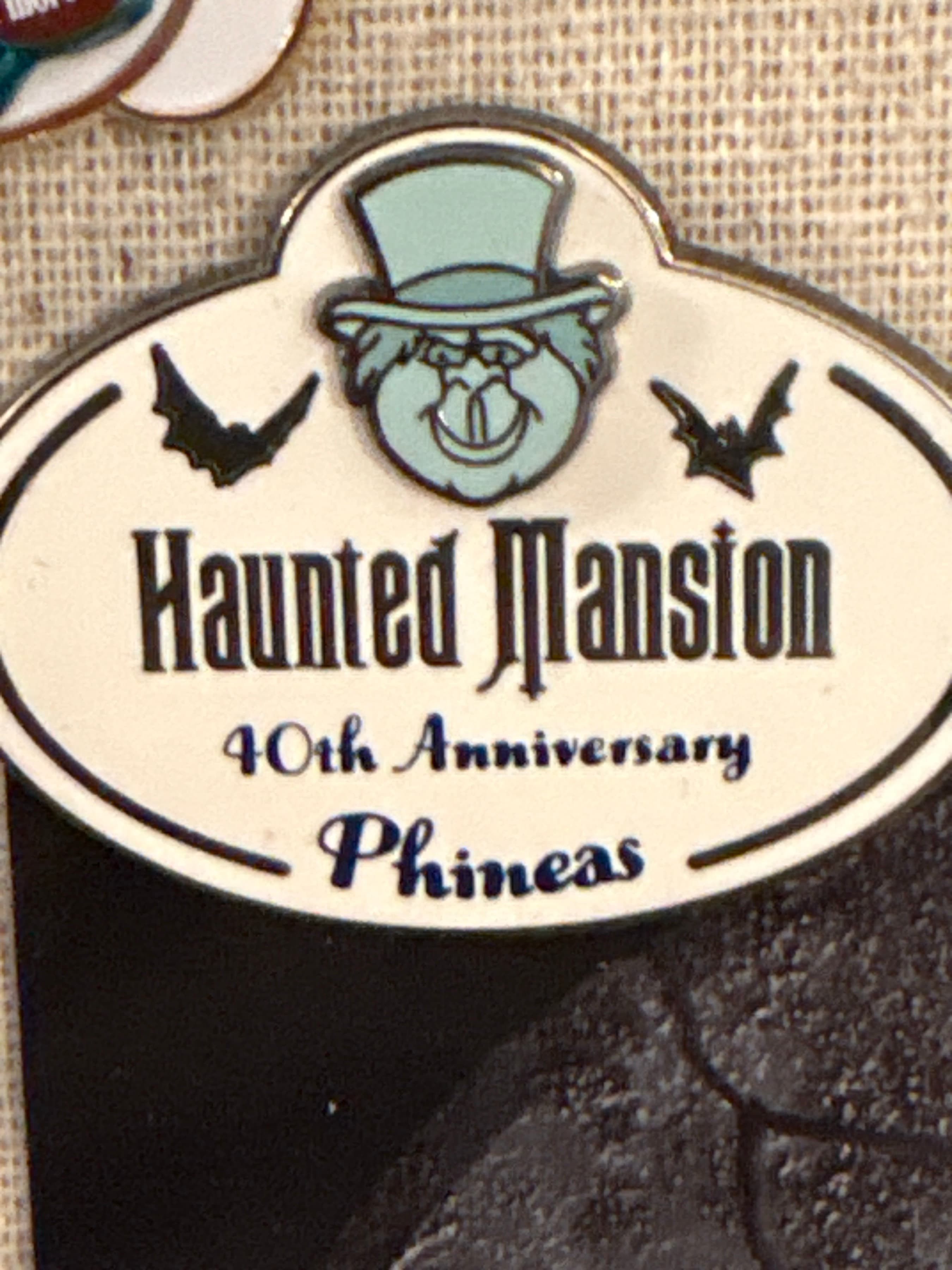 Cast Member Exclusive Name Tag - Phineas - Haunted Mansion 40th Anniversary front