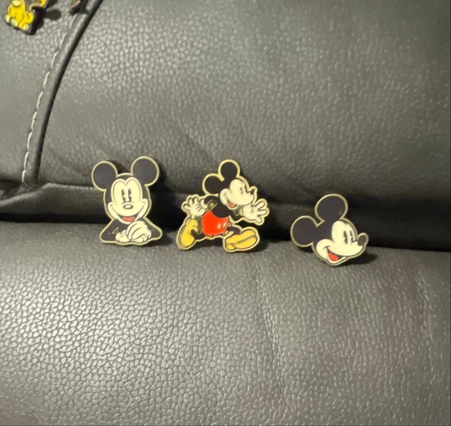 Classic Mickey Mouse Bust with Clasped Hands Pin front