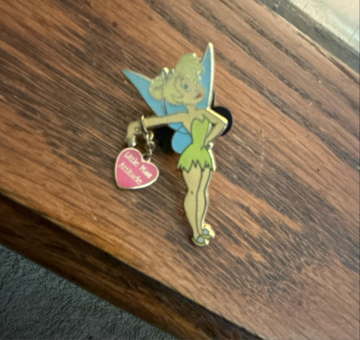 Tinker Bell Little Miss Attitude Dangle Pin front