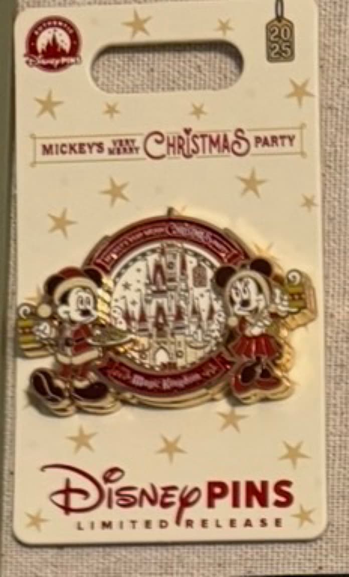 Mickey and Minnie Mouse with Cinderella Castle - Mickey's Very Merry Christmas Party 2025 front